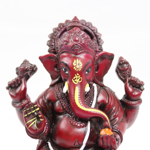 Big Size Ganesha With Mukut Mat Finish With Yellow Shed Idol for Car Dash Board Ganapti Statue