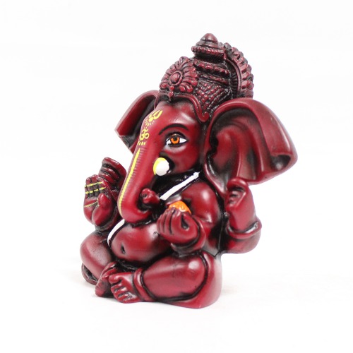 Brown Colour Ganesha Ganpati With Big Ears Sitting Idol For Car Dashboard Home & Office | Ganesha Murti