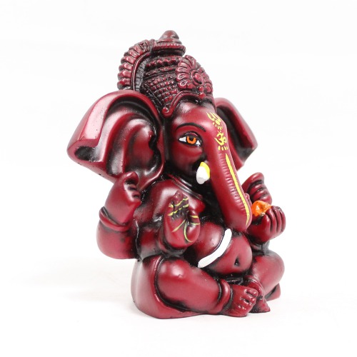 Brown Colour Ganesha Ganpati With Big Ears Sitting Idol For Car Dashboard Home & Office | Ganesha Murti
