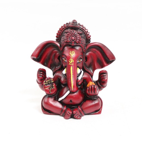 Brown Colour Ganesha Ganpati With Big Ears Sitting Idol For Car Dashboard Home & Office | Ganesha Murti