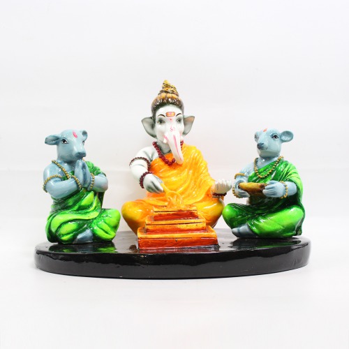 Ganesha Murti Idol Set Of Doing Pooja For Home Decoration Car | Hindu Idol Ganesha Statue Desktop Decor