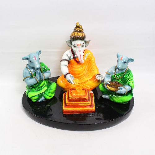 Ganesha Murti Idol Set Of Doing Pooja For Home Decoration Car | Hindu Idol Ganesha Statue Desktop Decor