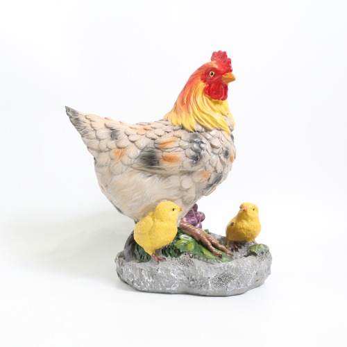 Feng Shui Polyresin Home Decoration Cock Hen Murga Statue for Gift Showpiece
