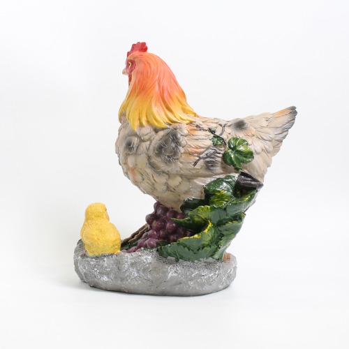 Feng Shui Polyresin Home Decoration Cock Hen Murga Statue for Gift Showpiece