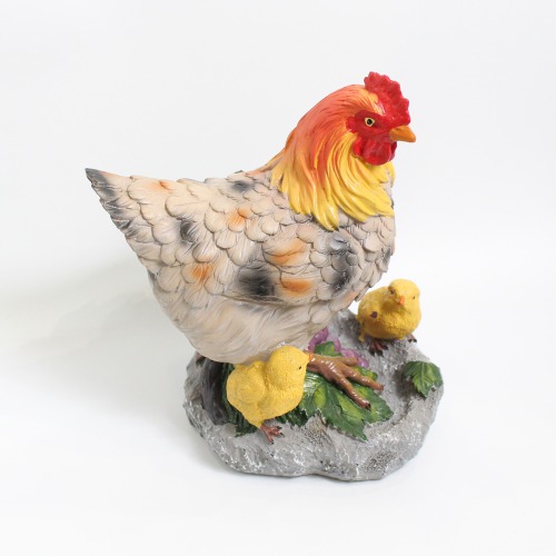 Feng Shui Polyresin Home Decoration Cock Hen Murga Statue for Gift Showpiece