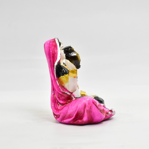 Black and Pink Rajsathani Lady Decorative Showpiece