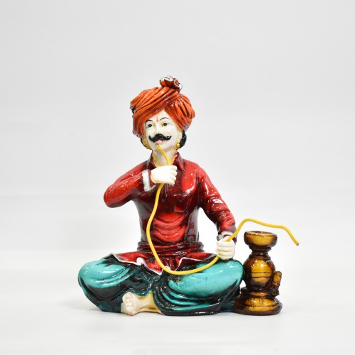 Polyresine Hookah Men Rahasthani Showpiece For Home Decor