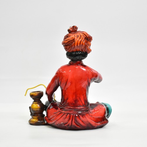 Polyresine Hookah Men Rahasthani Showpiece For Home Decor