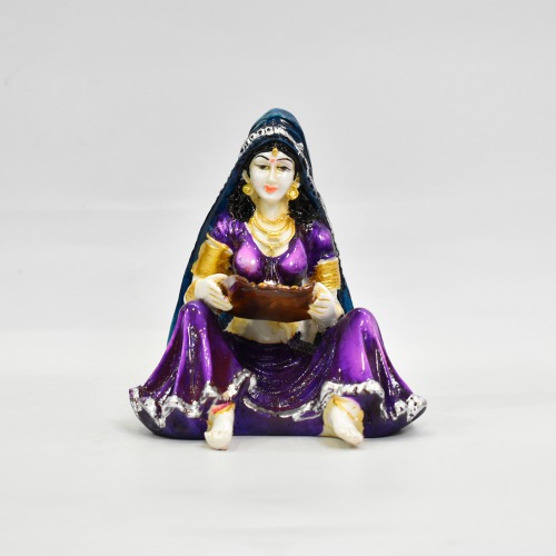 Polyresine Soop Women Rajasthani Showpiece For Home Decor