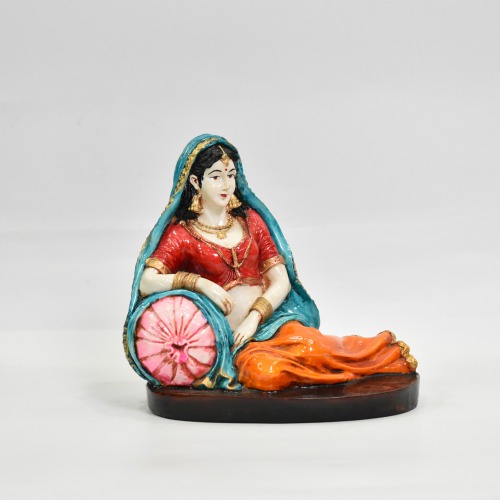 Rajasthani Lady With Pillow Decorative Showpiece