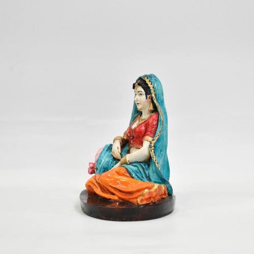 Rajasthani Lady With Pillow Decorative Showpiece