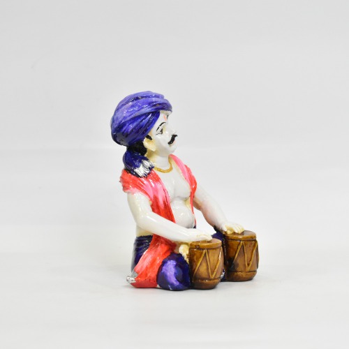 Rajasthani Men Sitting Rajasthani Style With Playing Tabla Polyresin Statue | Rajasthani Traditional Style Doll Statue