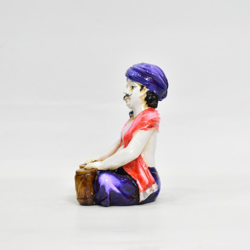 Rajasthani Men Sitting Rajasthani Style With Playing Tabla Polyresin Statue | Rajasthani Traditional Style Doll Statue