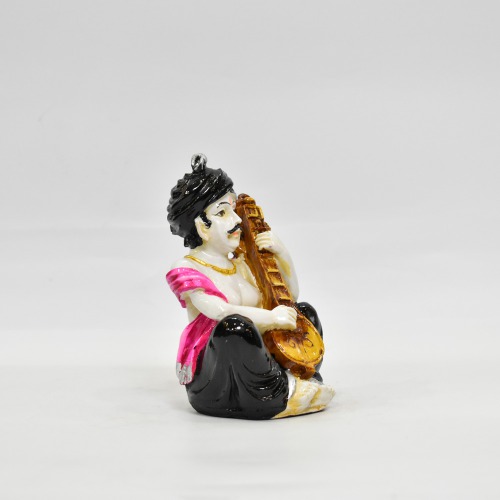 Polyresin Rajasthani Cultural Man with Sitar Statue Showpiece for Home Decor| Table Decor | Multicolour