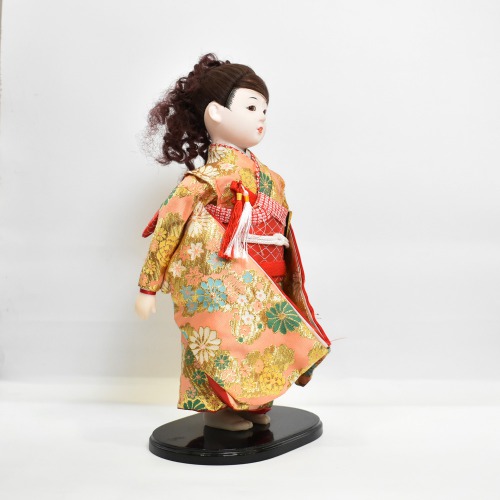 Oriental Japanese Kimono Kabuki Doll Geisha Action Figure Figurine Statue | Orange And Brown Clothes