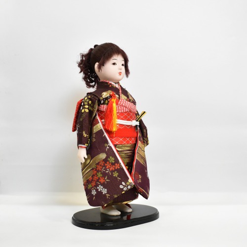 Oriental Japanese Kimono Kabuki Doll Geisha Action Figure Figurine Statue | Orange And Brown Clothes