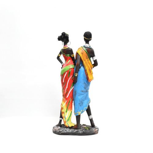 Resin Indian Traditional Standing Couple Lady Showpiece |Sculpture | Sculpture Resin Desktop Decor