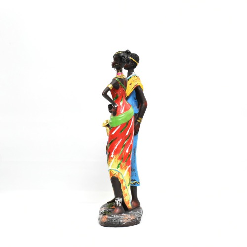 Resin Indian Traditional Standing Couple Lady Showpiece |Sculpture | Sculpture Resin Desktop Decor