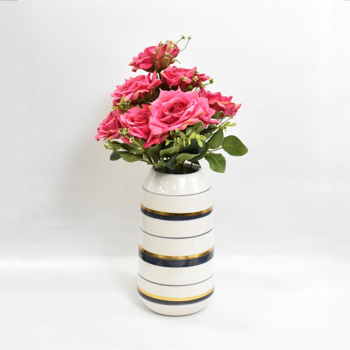 Ceramic Flower Vase for Home Decor Handmade Centerpiece For Table Decorative Showpiece Corporate Gift | White