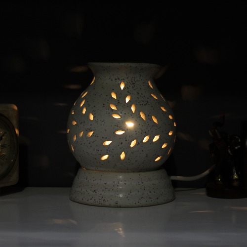 Ethnic Ceramic Electric Aroma Diffuser Oil Burner - Round Shape with Extra Bulb