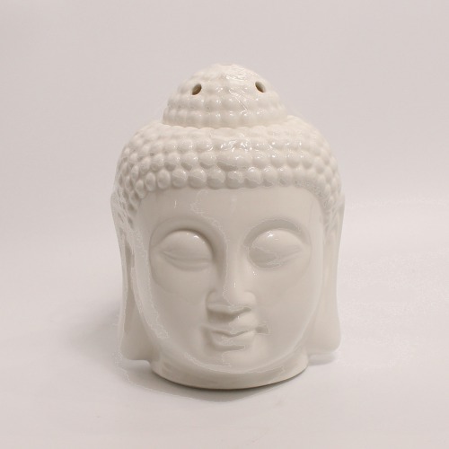 White Ceramic Buddha Head Fragrance Oil Warmer Lamp, Fragrance Diffuser