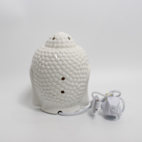 White Ceramic Buddha Head Fragrance Oil Warmer Lamp, Fragrance Diffuser