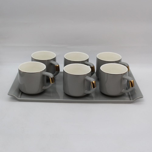 Tea Set With 6 Cups And Kettle | Tea Kettle Pot | Gray Colour | Tea Set