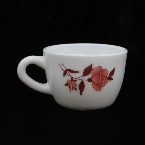 White Ceramic Flower Design Tea Cup And Saucer Set For Tea | Green Tea Or Coffee 6 Piece Of Cup And Saucer