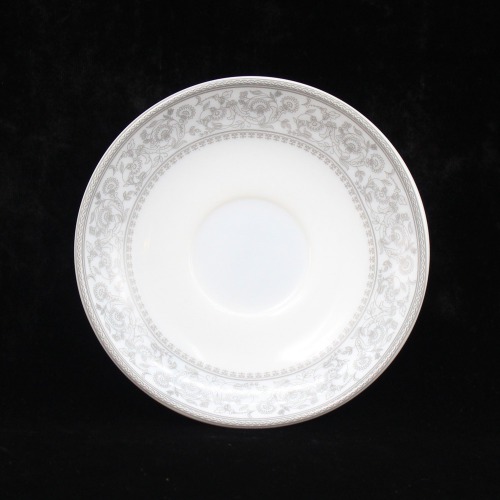 White Ceramic Gray Flower Design Tea Cup And Saucer 6 Piece  Set For Tea | Green Tea Or Coffee