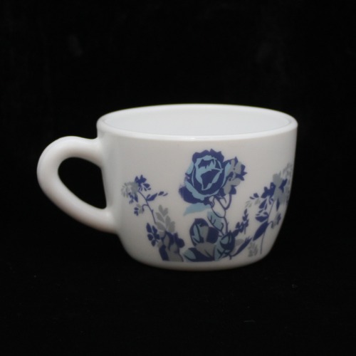 White Ceramic Printed  Blue Flower Design Tea Cup And Saucer 6 Piece  Set For Tea | Green Tea Or Coffee