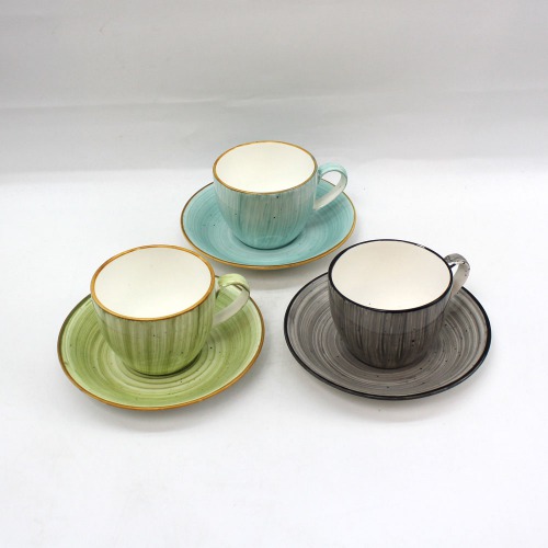 Beautifully Designed Multicolour Design Tea Cup And Saucer 6 Piece Set For Tea | Green Tea Or Coffee