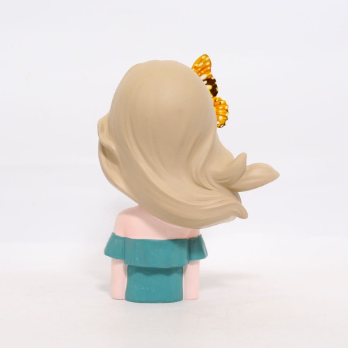 Lady With Flower And Butterfly Statue Showpiece | Modern Girl Resin Figurine Home Decoration Showpiece