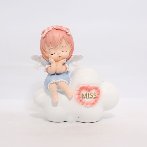 Angle Girl Sitting On Cloud Statue | Statue Figurines for Home Decor Outdoor Entrance Living Room Decoration