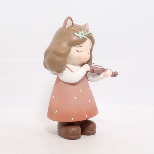 Little Girl Playing Violin Statue | Statue Figurines for Home Decor Outdoor Entrance Living Room Decoration