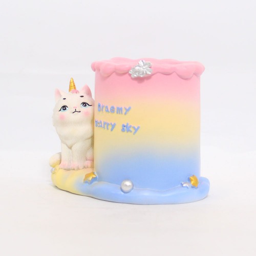 Dreamy Starry sky Cat Pen Stand showpiece | Statue Figurines for Home Decor Entrance Living Room Decoration