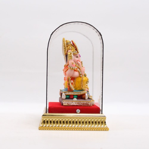 Moti And Diamond Studded Mukut Ganesha Murti | Ganesha Murti | Ganesha | Statue For Living Room