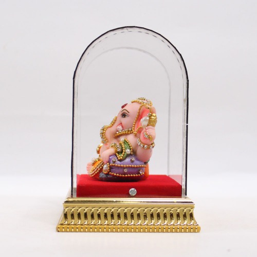 Cabinate Yellow Colour Taklu Ganesha Murti | Ganesha showpiece | Showpieces In Home | Car Dashboard