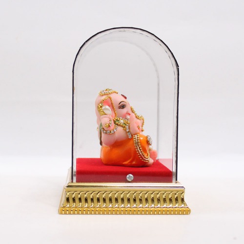 Cabinate Yellow Colour Taklu Ganesha Murti | Ganesha showpiece | Showpieces In Home | Car Dashboard