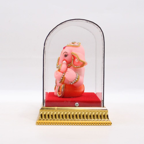 Cabinate Orange Colour Taklu Ganesha Murti | Ganesha Murti | Ganesha | Statue For Living Room