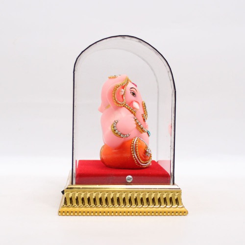 Cabinate Orange Colour Taklu Ganesha Murti | Ganesha Murti | Ganesha | Statue For Living Room