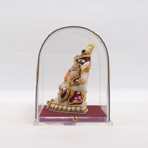 White And Brown Ganesha Diamond Studded Murti | Ganesha Murti | Ganesha | Statue For Living Room