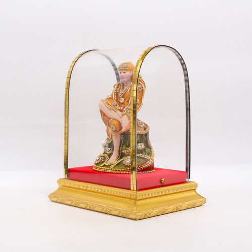 Sai Baba Sitting On Stone Cabinet Murti | Suitable For Home Temple And Home Decor Hall And Living Room