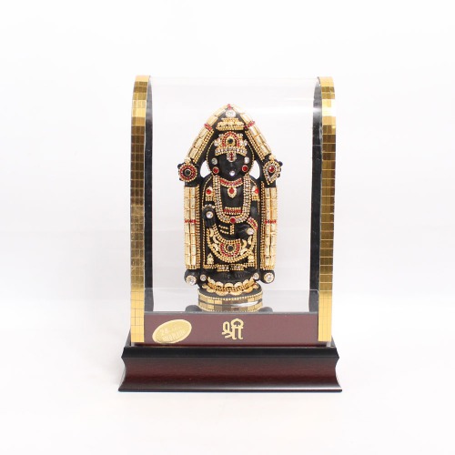 Lord Tirupathi Balaji Sri Venkateshwara Swamy Idol Statue Figurine for Home Gifts Black Colour Decorative Showpiece