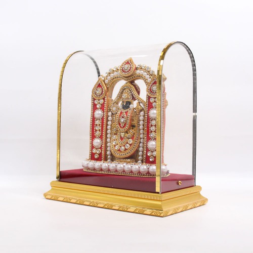 Tirupathi Balaji Sri Venkateshwara Swamy Cabinet Idol Statue Figurine for Home Gifts Black Colour Decorative Showpiece