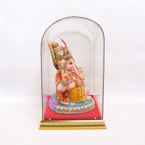 Stone Work Ganapti Murti With Snake Idol | Statue For Living Room | showpiece | Showpieces In Home