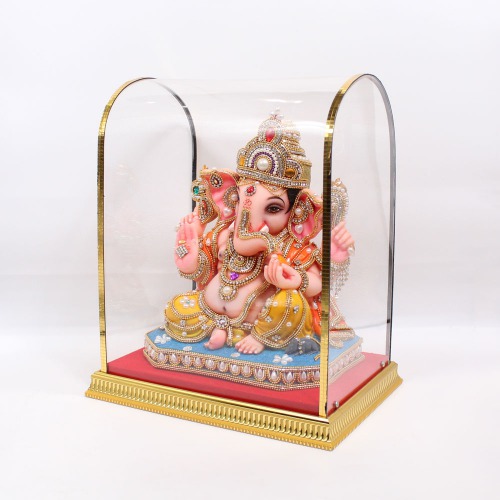 Diamond And Moti Stone Work Ganesha Murti | Statue For Living Room | showpiece | Showpieces In Home