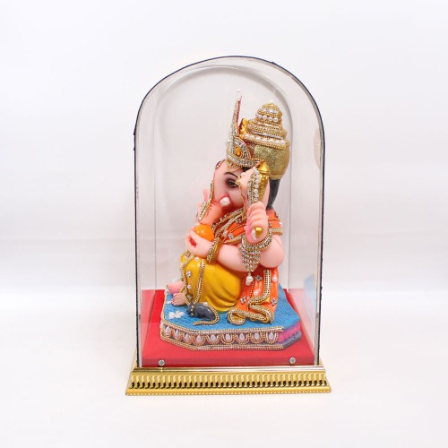 Diamond And Moti Stone Work Ganesha Murti | Statue For Living Room | showpiece | Showpieces In Home