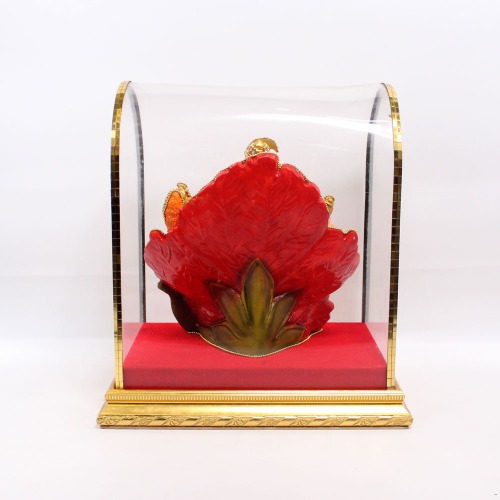 Ganapti Sitting In Hibiscus Idol | Stone Work | Statue For Living Room | showpiece | Showpieces In Home