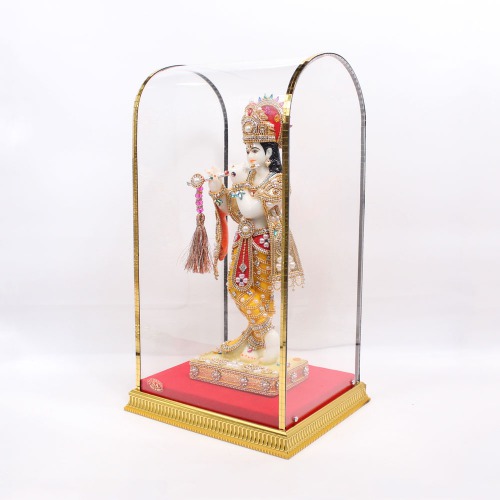 Lord Kanha Idol Standing Krishna with Flute for Home Decor Statue (Multicoloured) | Indian God Statues