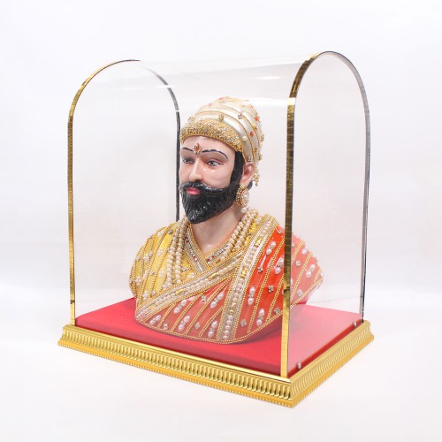 Big Size Cabinate Chatrapati Shivaji Maharaj Idol Murti Statue |Showpiece for Car Dashboard | Home & Office Decor